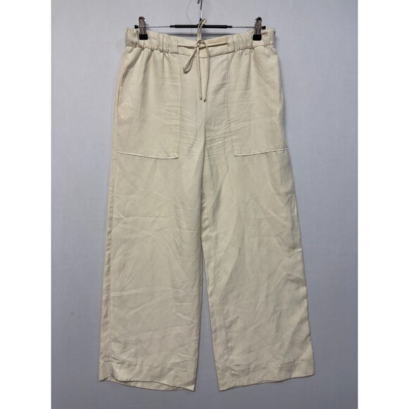 Massimo Dutti Women Wide Leg Pants Size US 8 EUR 40 Linen Lyocell C042 -1 - Picture 1 of 16